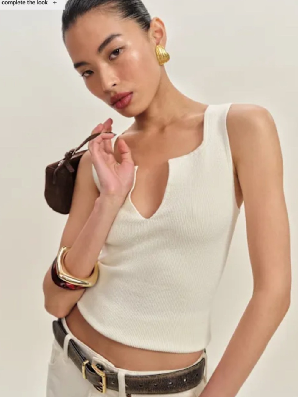 Reformation Rylie Cotton V-Neck Tank Top